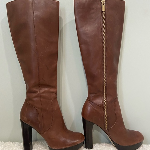 All leather sexy platform tall boots. Michael Kors. Classic. - Picture 4 of 7